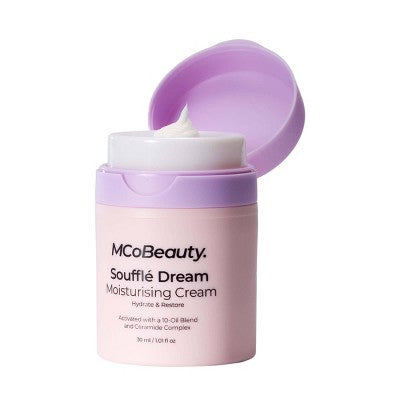 MCoBeauty Souffle Dream Moisturizing Cream - 1.01fl oz: Vegan, Deep Hydration, For Normal & Dry Skin, Unscented