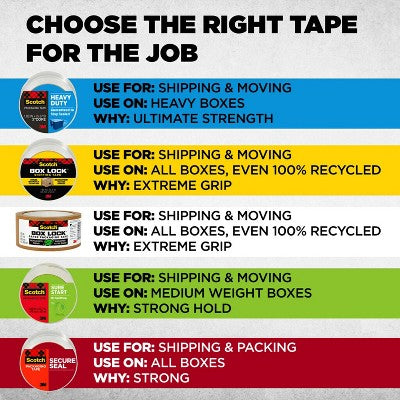 Scotch Ultra Clear Mailing Packaging Tape with Dispenser 1.88" x 54yd: Packing & Shipping Tape Refill, Clear, 1965.6" Length