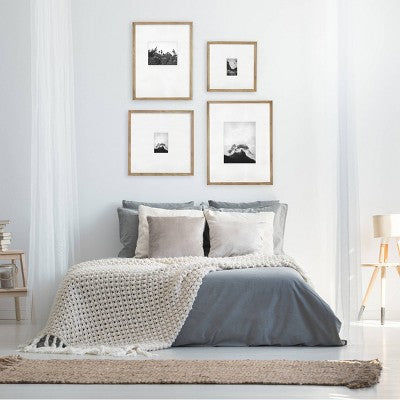 20" x 20" Matted to 5" x 7" Gallery Frame Natural Wood - Threshold designed with Studio McGee: Beveled Acid-Free Mat