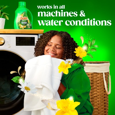 Gain Original Plus Liquid Laundry Detergents 45 Loads - 60oz: Cold Water Detergent, Spill-Resistant Lid, Paraben-Free