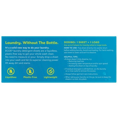 ECOS Laundry Detergent Sheets - Free & Clear - 7.9oz/64 loads