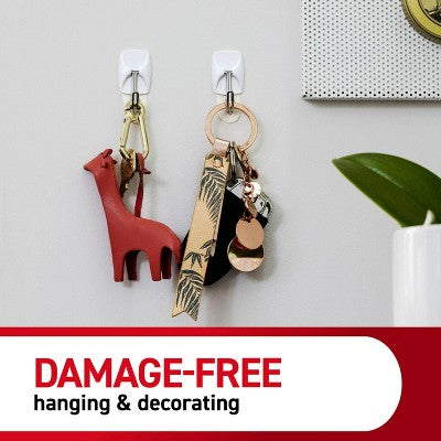Command 9pk Damage-Free Hanging Small Wire Hooks with 12 Adhesive Strips White