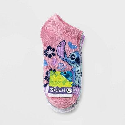 Girls' Lilo & Stitch 6pk No Show Socks - Pink XS/S
