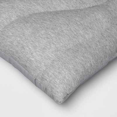 12" x 18" Lumbar Cotton Jersey Quilted Puff Throw Pillow Gray - Room Essentials
