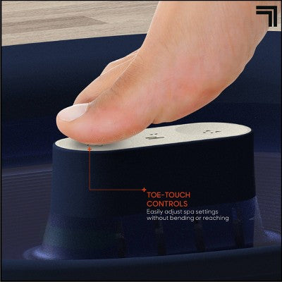 Sharper Image Massager Foot Bath Zen with Splash Guard - Navy