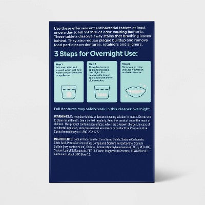 Overnight Denture and Retainer Tablets - Mint - 120ct - up&up