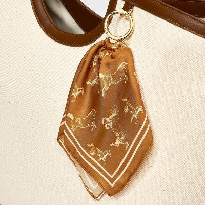 Horse Pattern Scarf Bag Charm - A New Day Brown