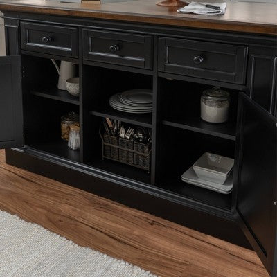 Powell Posie Kitchen Island with 2 Stools Black (LOCAL PICKUP ONLY)