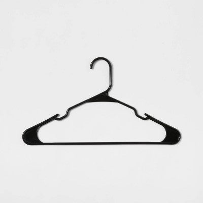 18pk Plastic Hangers Black - Brightroom