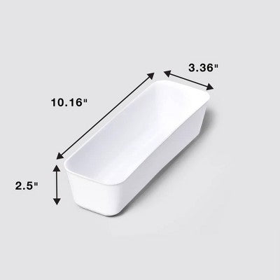 3pk Long Storage Trays White - Brightroom: Drawer Organizer Bins, Portable, Universal Storage
