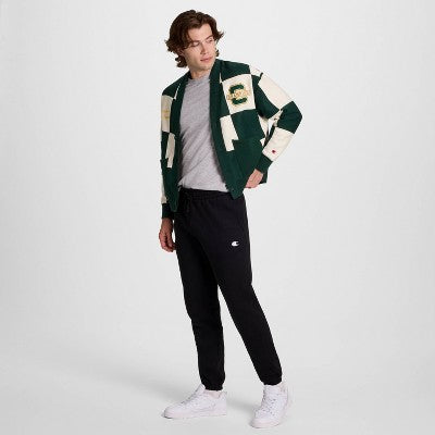 Champion Men's Varsity Check Cardigan Sweater - Green L
