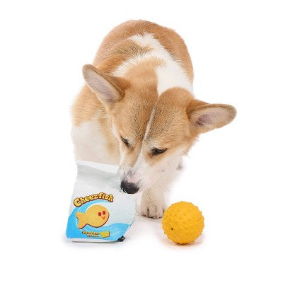 BARK Summer Big Shake Lake Cheezfish Snacks Dog Food Shaped Toy