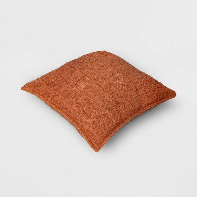 Marled Boucle Square Throw Pillow Orange - Threshold