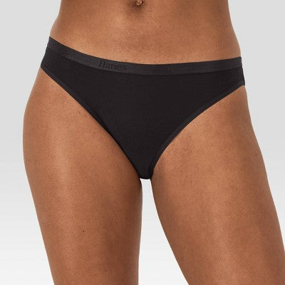 Hanes Originals Women's 3pk SuperSoft Low-Rise Bikini Underwear - Black/Nude S