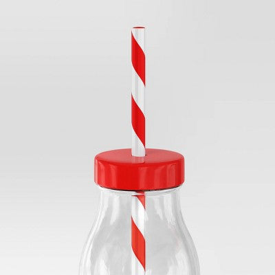 12oz Christmas Santa Tumbler with Straw Red - Wondershop: BPA-Free Kids Cup, Dishwasher-Safe, Holiday Drinkware