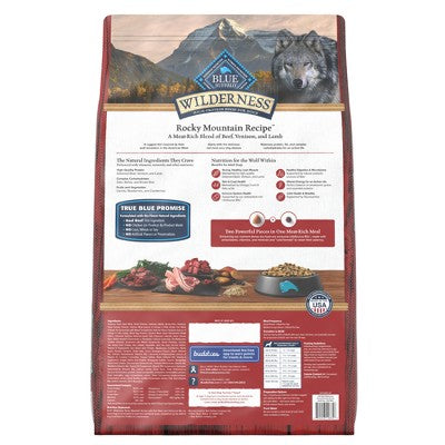 Blue Buffalo Wilderness Rocky Mountain Recipe High Protein Natural Adult Dry Dog Food Red Meat with Grain - 24lbs (LOCAL PICKUP ONLY)