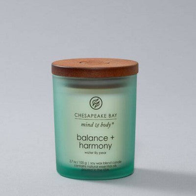 3.7oz Lidded Glass Jar Candle Water Lily Pear - Chesapeake Bay Candle: Soy Wax Blend with Essential Oils, 24hr Burn Time