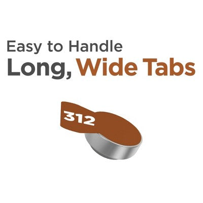 Rayovac Hearing Aid Battery Size 312 12pk - Brown: 1.4V Single-Use Batteries