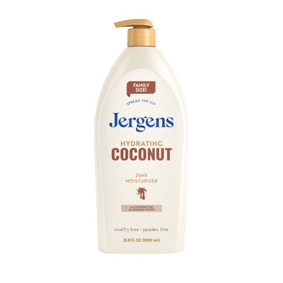 Jergens Hydrating Coconut Hand and Body Lotion for Dry Skin, Dermatologist Tested - 33.8 fl oz