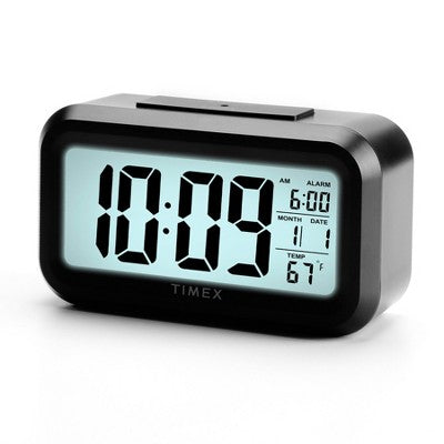 Timex Alarm Clock with Large Display, Battery Operated Digital Clock – Black (T108B)