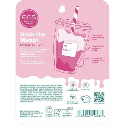 eos 24H Moisture Super Balm Minis - Pink Paradise - 0.72 fl oz/3pk