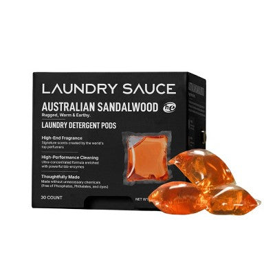 Laundry Sauce Australian Sandalwood Laundry Detergent Pods - 30ct: Paraben-Free, Dye-Free, Box Container