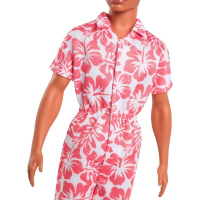 Barbie Fashionistas Ken 11" Doll #235 in Hawaiian Print Jumpsuit with Green Sandals, Brown Hair