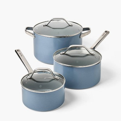 16pc Nonstick Ceramic Coated Aluminum Cookware Set Blue - Figmint (LOCAL PICKUP ONLY)