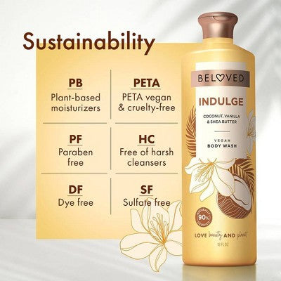 Beloved Indulge Vegan Body Wash with Coconut, Vanilla & Shea Butter - 18 fl oz