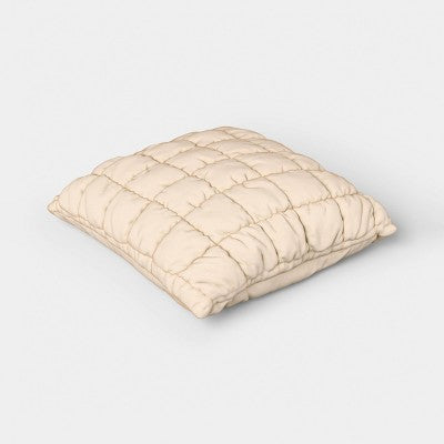 19"x19" Quilted Solid Pillow Khaki - Room Essentials
