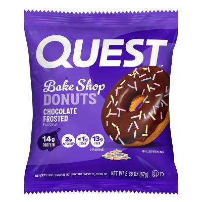 Quest Nutrition Bake Shop Chocolate Frosted Donut Protein Snack Low Sugar - 9.45oz/4pk - 14gms Protein