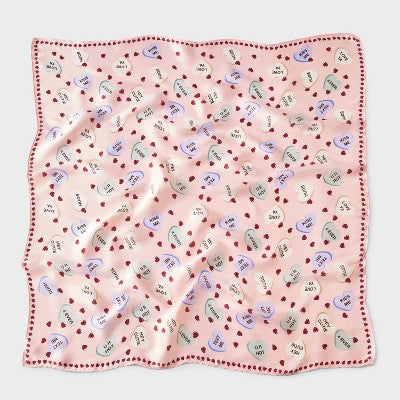 Candy Heart Print Scarf - A New Day Pink