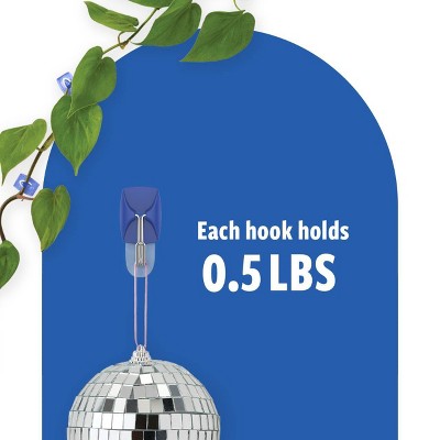 Command 9pk Damage-Free Hanging Small Wire Hooks with 12 Adhesive Strips Cobalt Blue