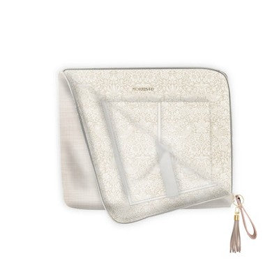Morris & Co. 11"x7.5"x0.5" Accessory Pouch MCO Solid Natural Linen Bookcloth Tassel Zipper Pull