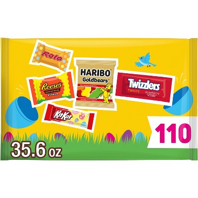 Reese's, Rolo, Twizzlers, Kit Kat Egg Hunt Assortment Chocolate & Sweets Laydown Bag Easter Candy - 35.6oz/110pc