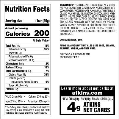 Atkins Creamy Cookie Crunch Meal Bar - 5pk