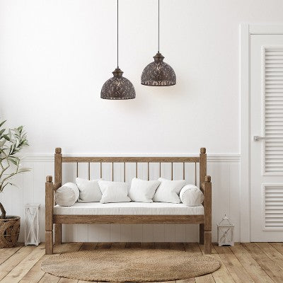 River of Goods 11" Merope Antique Bronze Metal Bowl Shade Pendant Ceiling Light: UL Listed, Adjustable Height