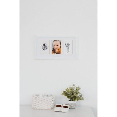 Pearhead 4" x 6" Babyprints Photo Frame and Clean-Touch Ink Pad Kit - White