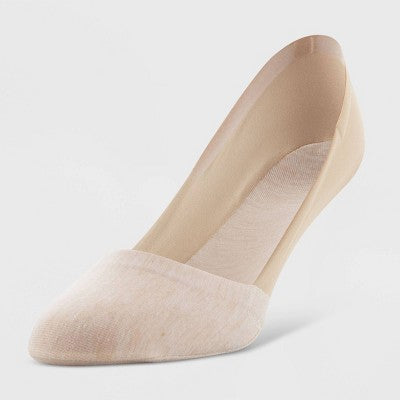 Peds Women's Smooth Edge Low Cut 2pk Liner Casual Socks - Nude 5-10: Hidden Gel Heel Grip, Stretch Knit Fabric