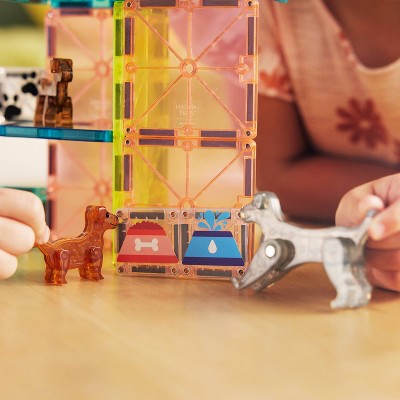 MAGNA-TILES Puppy Park: 27-Piece Magnetic Building Set for Math & Engineering Skills