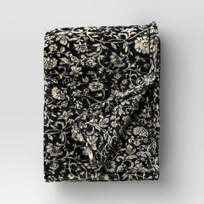 Oversized Printed Floral Primalush Throw Lack/Neutral - Threshold