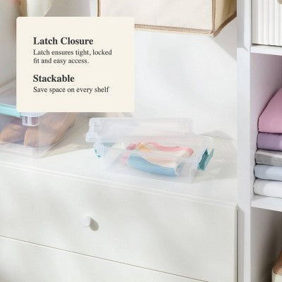 1.9qt Clear Storage Bin with Latches - Brightroom
