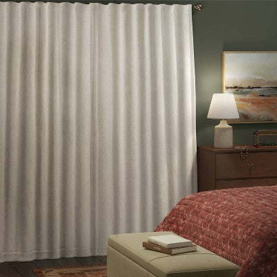 50"x63" Blackout Chenille Curtain Panel Ivory - Threshold: Woven Polyester, Rod Pocket, OEKO-TEX Certified