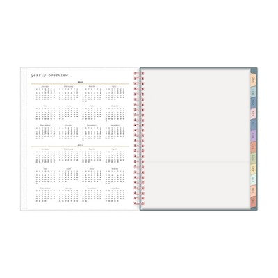 WAAV Planner 2025 Weekly/Monthly Planner 9.25"x7.87" Wirebound Frosted Transition: Adult Calendar, Tabs, Multicolored