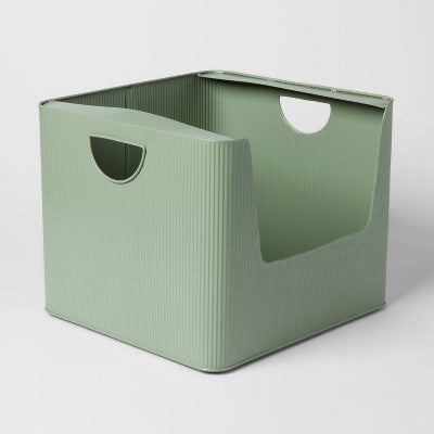 Metal Bin Large Open Front Green - Brightroom