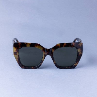 Women's Thick Square Tortoise Shell Sunglasses - A New Day Brown