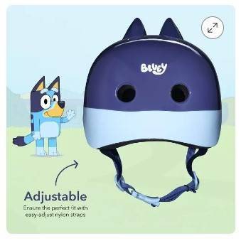 Bluey Microshell Cycling Youth Bike Helmet - Blue S: Vented, Adjustable Strap
