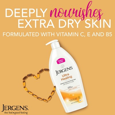 Jergens Ultra HealingHandandBody Lotionfor Extra Dry Skin- 33.8 fl oz?: Paraben-Free, Contains Vitamin E, Dye-Free