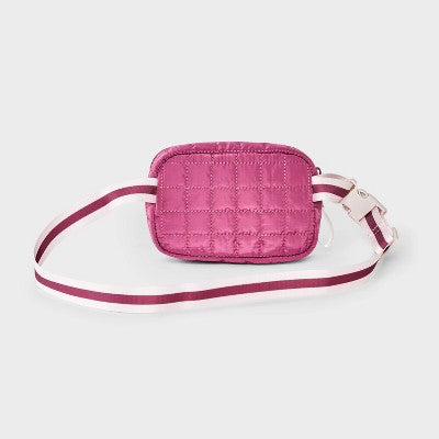 Girls' Quilted Fanny Crossbody Bag - Cat & Jack Maroon