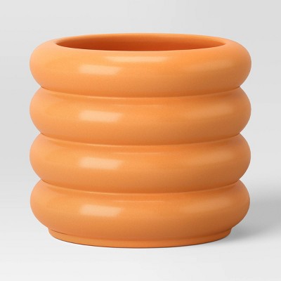 Small Bubble Ceramic Planter Orange - Room Essentials
